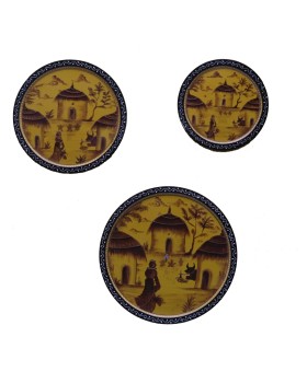 Wooden Wall Decor Plates - Set of 3 
